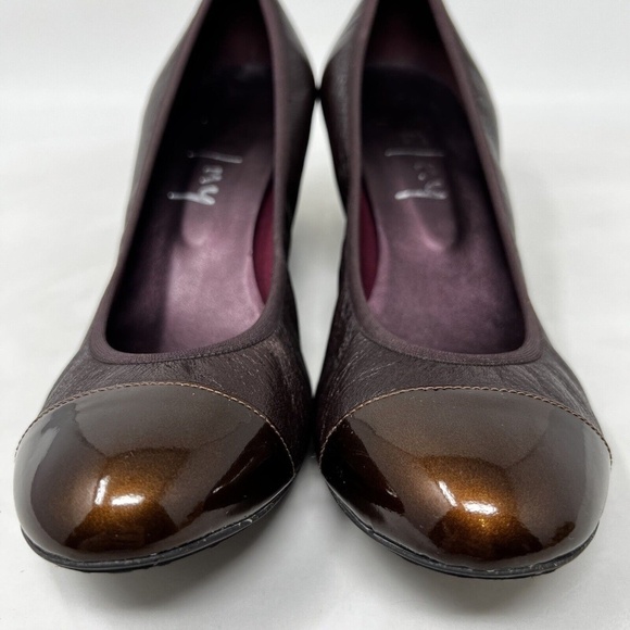 FS/NY French Sole Wedge Cap Toe Brown Bronze Leather Womens US 8 B - Picture 3 of 13